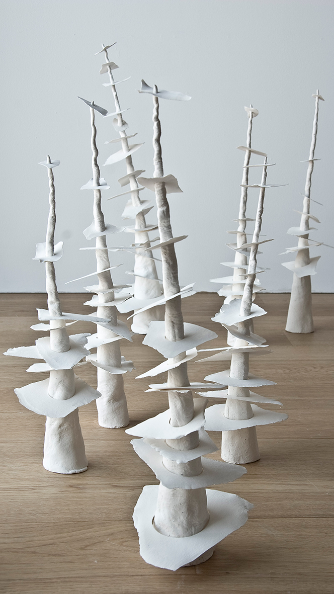 installations paperclay porcelain drunken forest