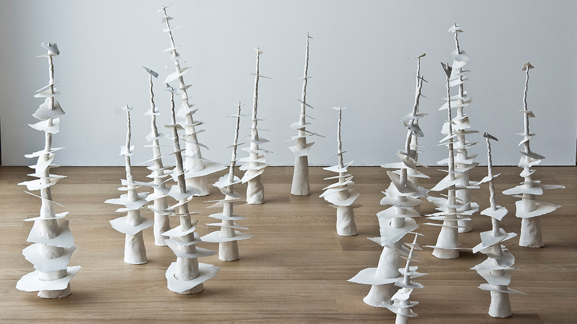 installations paperclay porcelain drunken forest