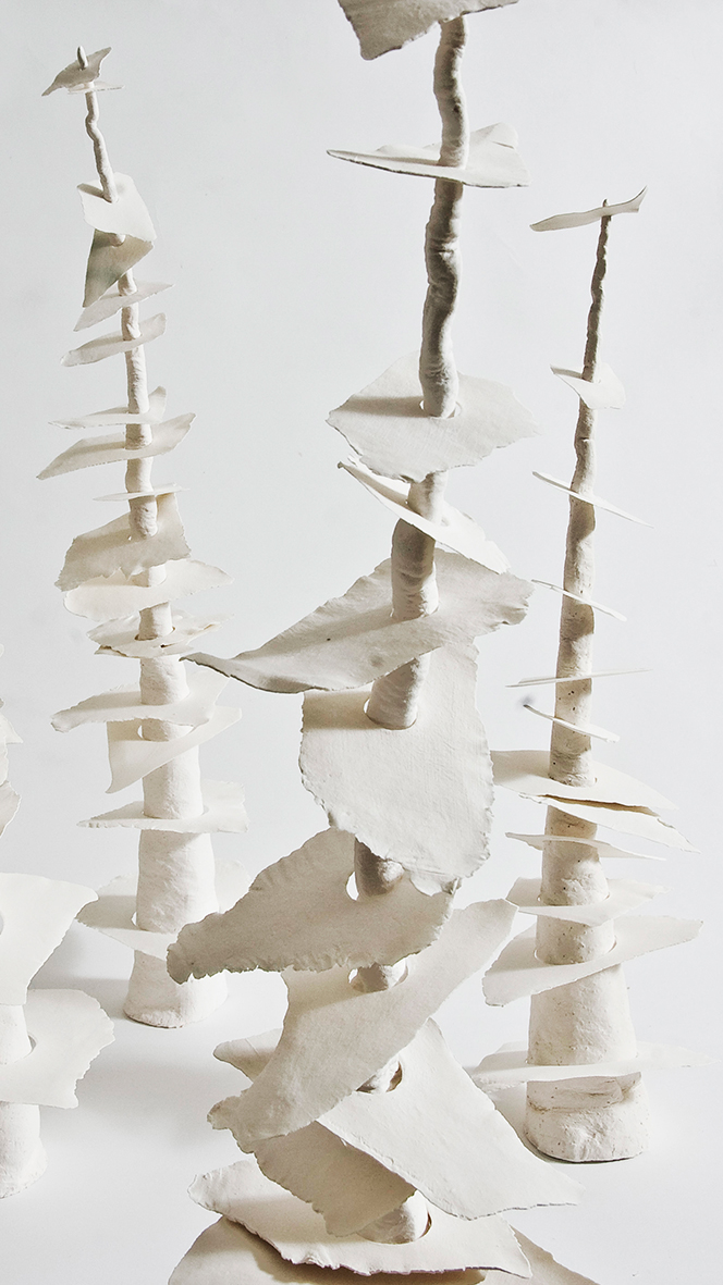 installations paperclay porcelain drunken forest