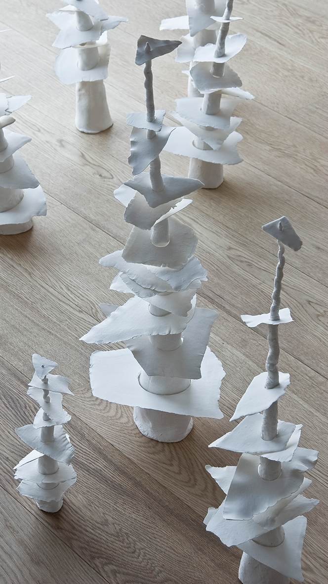 installations paperclay porcelain drunken forest