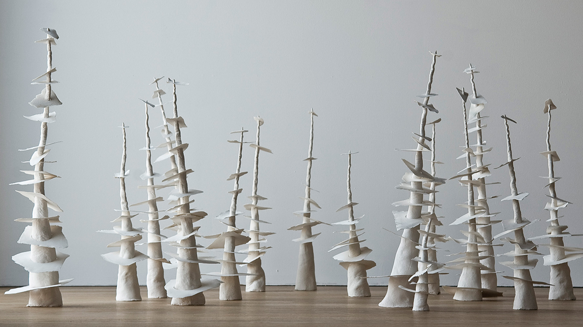 installations paperclay porcelain drunken forest