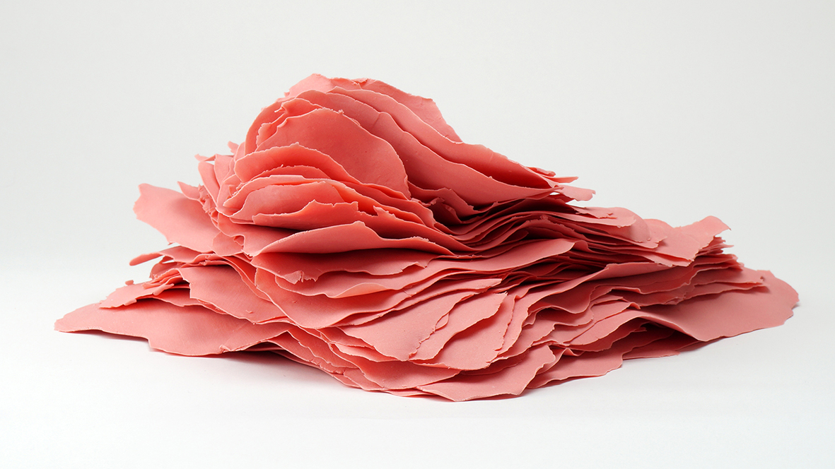 rosa coloured paperclay porcelain sculpture Annalisa Guerri